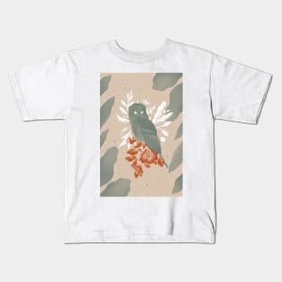 owl, digital art, modern art, aesthetic art Kids T-Shirt